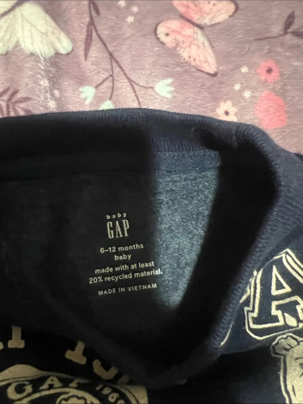 GAP Navy and White Logo Patch Kids Sweatshirt